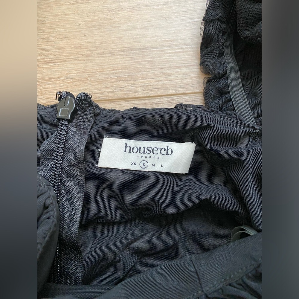 House of CB Elegant Black Long Sleeve Mini Dress - Picture 11 of 12